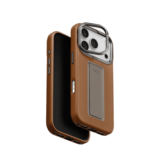 جراب Uniq Heldro Pro FlexGrip من الجلد الصناعي iPhone 17 Pro Max
