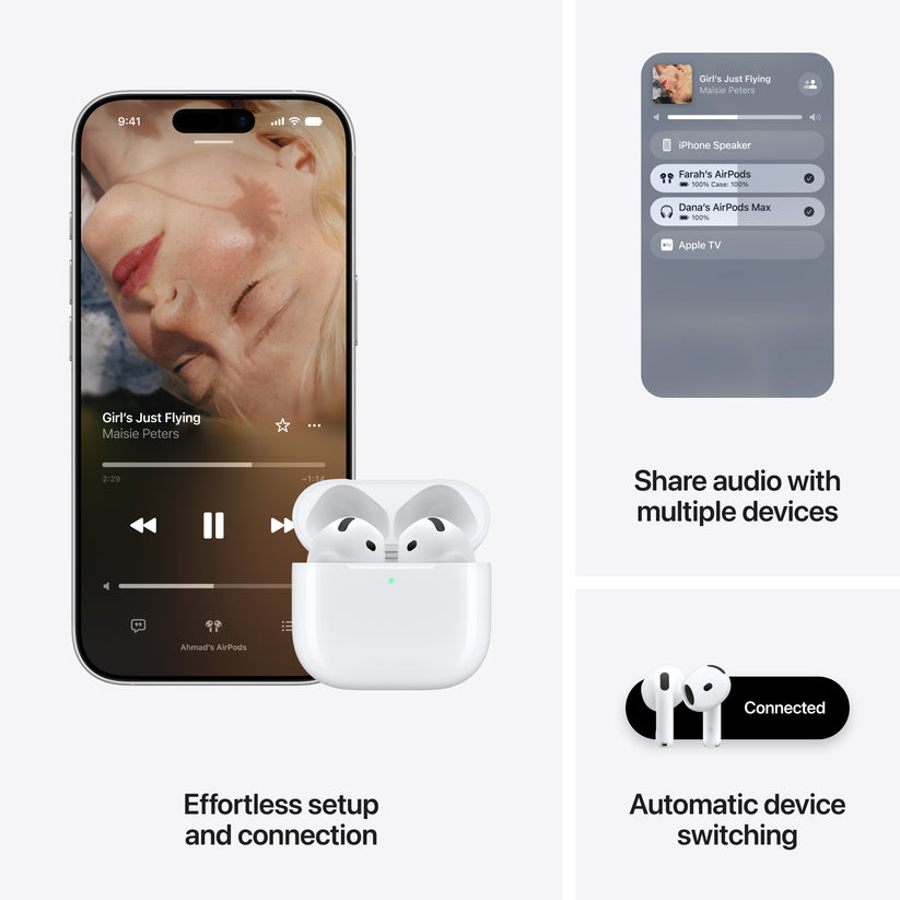 Seamless device pairing interface displaying effortless Bluetooth connection with Apple AirPods 5 from Tradeline.