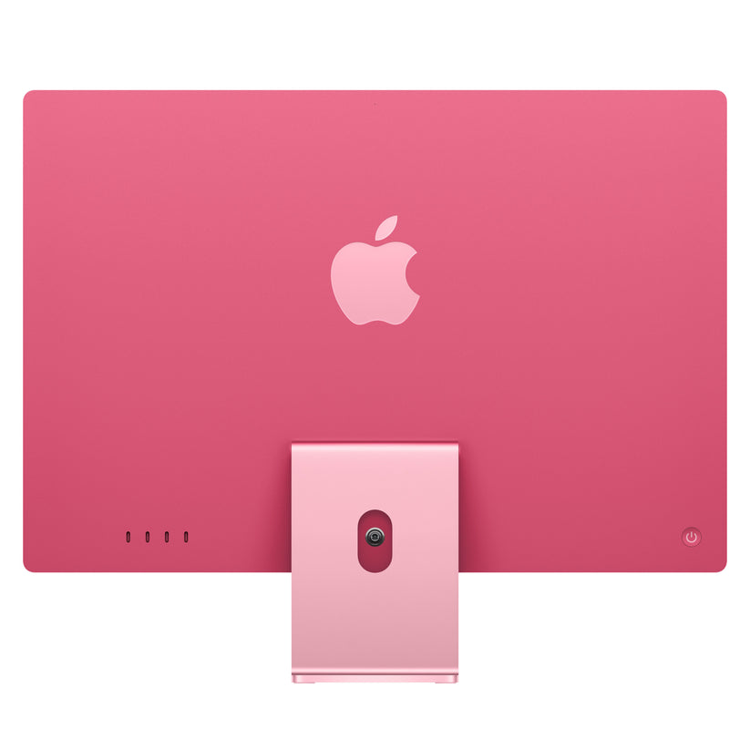 Rear panel view highlighting the pink finish on 24-inch iMac Retina 4.5K M4 256GB from Tradeline.