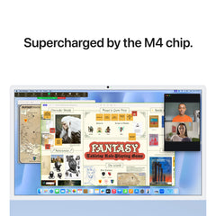 System-on-chip illustration of the powerful M4 processor in 24-inch iMac 512GB Blue at Tradeline.