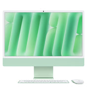 Front display view of the 24-inch iMac Retina 4.5K M4 10-core CPU 512GB Green at Tradeline.