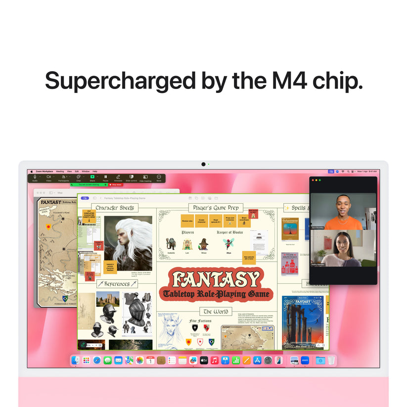 Apple M4 processor core diagram for the 24-inch iMac Retina 4.5K 256GB Pink at Tradeline.