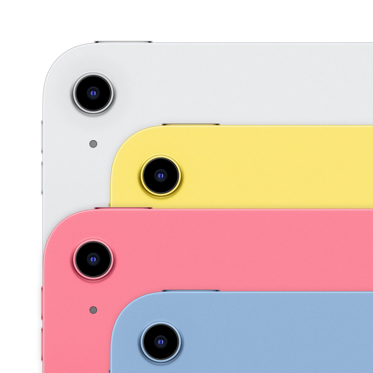 Apple iPad A16 Wi-Fi 128GB Blue variant displayed together with all four colors at Tradeline.