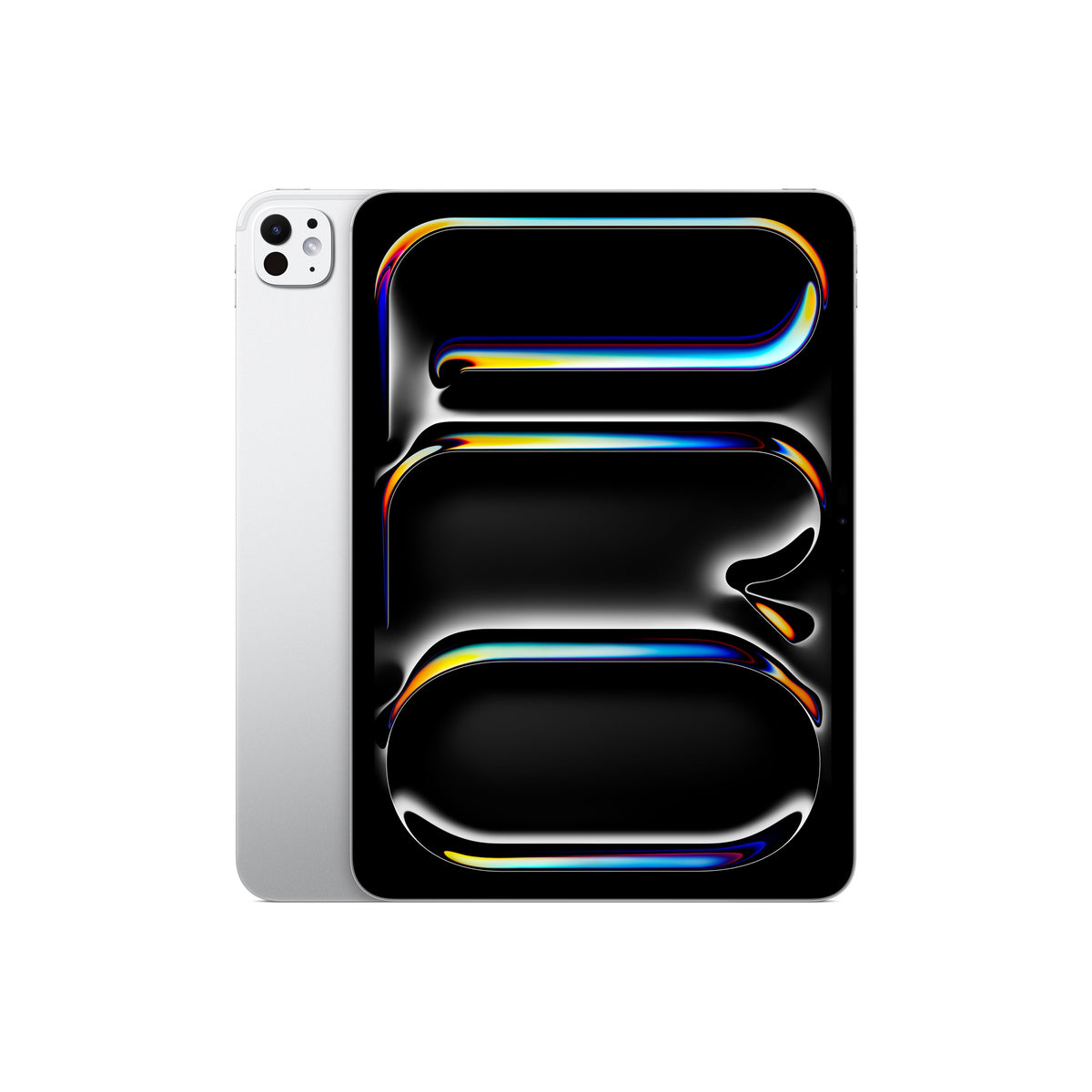 Back and side view of the Apple iPad Pro M5 11-inch Wi-Fi 1TB Nano-texture glass Silver tablet from Tradeline.