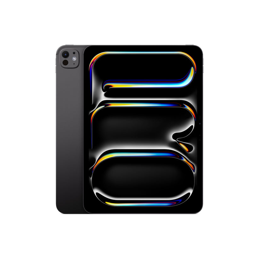 Back and side angle view of the Apple iPad Pro M5 11-inch Wi-Fi 2TB Nano-texture Space Black at Tradeline.