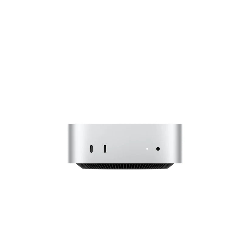 Front perspective view of the Mac mini M6 12-core CPU 12-core GPU 512GB Silver at Tradeline.