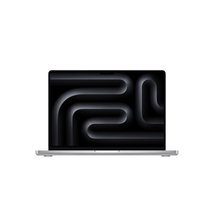 Front display view of the 14-inch MacBook Pro M5 10-core CPU 10-core GPU 1TB Silver at Tradeline.