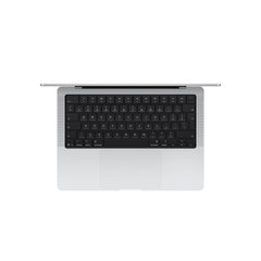 Direct top view of the Magic Keyboard on 14-inch MacBook Pro M5 1TB Silver from Tradeline.