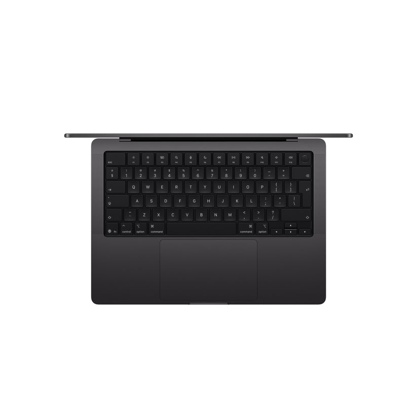 Top-down view of the Magic Keyboard on the 14-inch MacBook Pro M5 1TB Space Black from Tradeline.