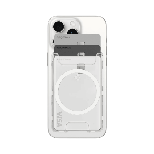 حامل بطاقات Spigen MagSafe طراز Ultra Hybrid (MagFit+) - شفاف