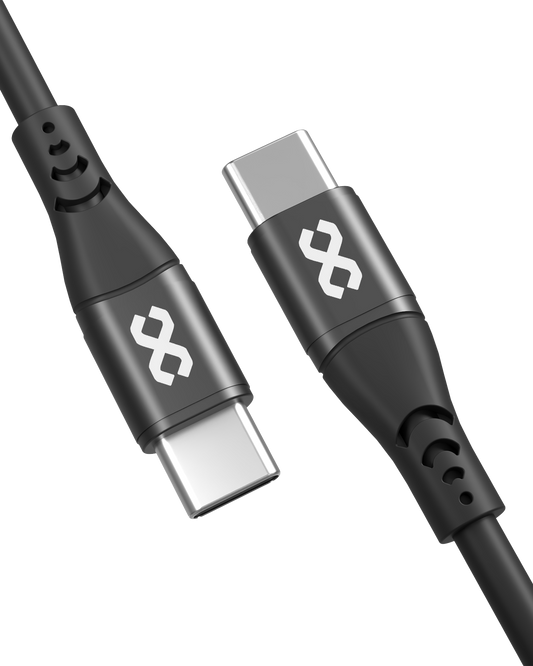 infyty DUO FLEX-I Silicone USB-C to USB-C Charging Cable 100W (1M) - Black