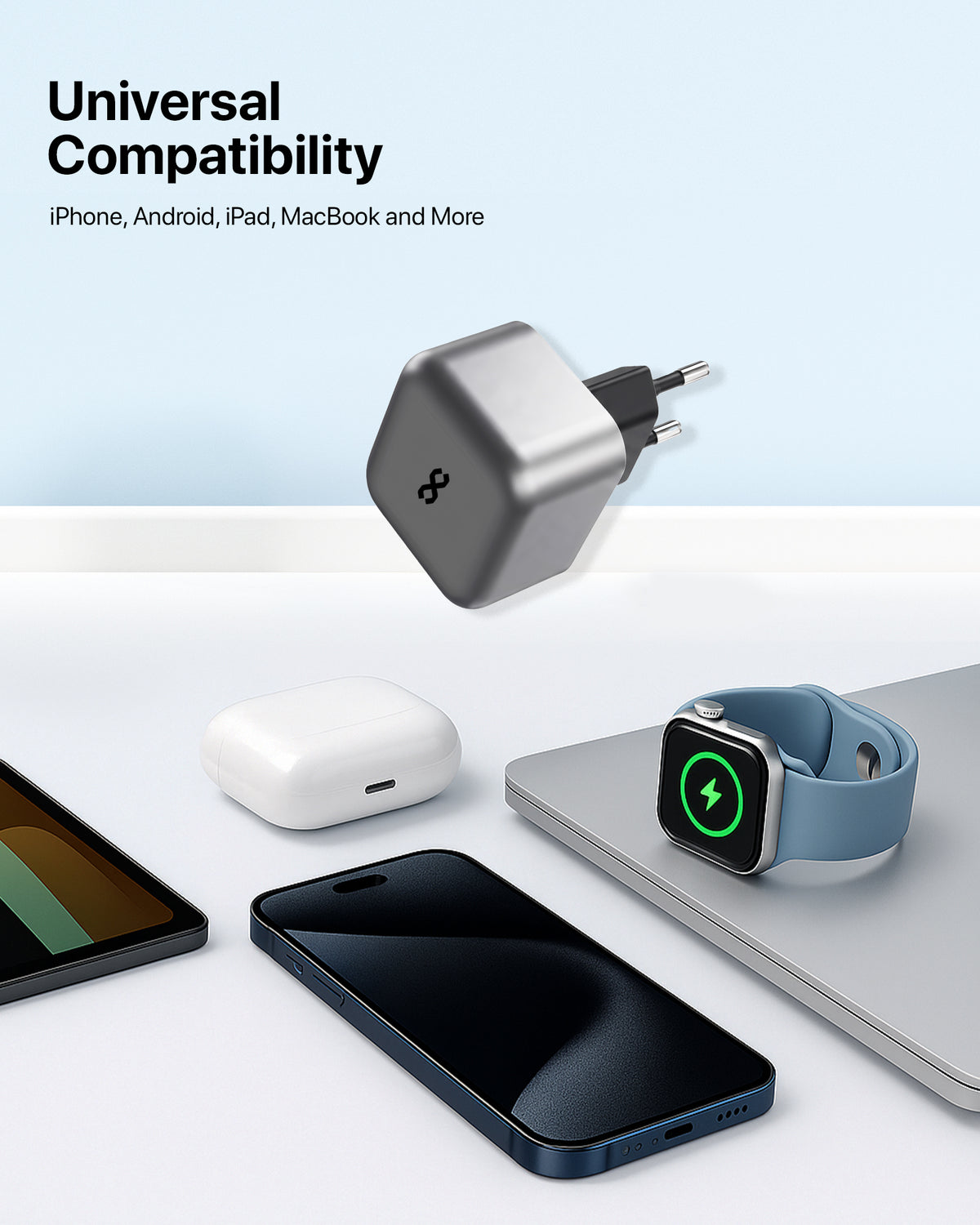 infyty Dynamo 40W Wall Charger with 60W Max - Grey