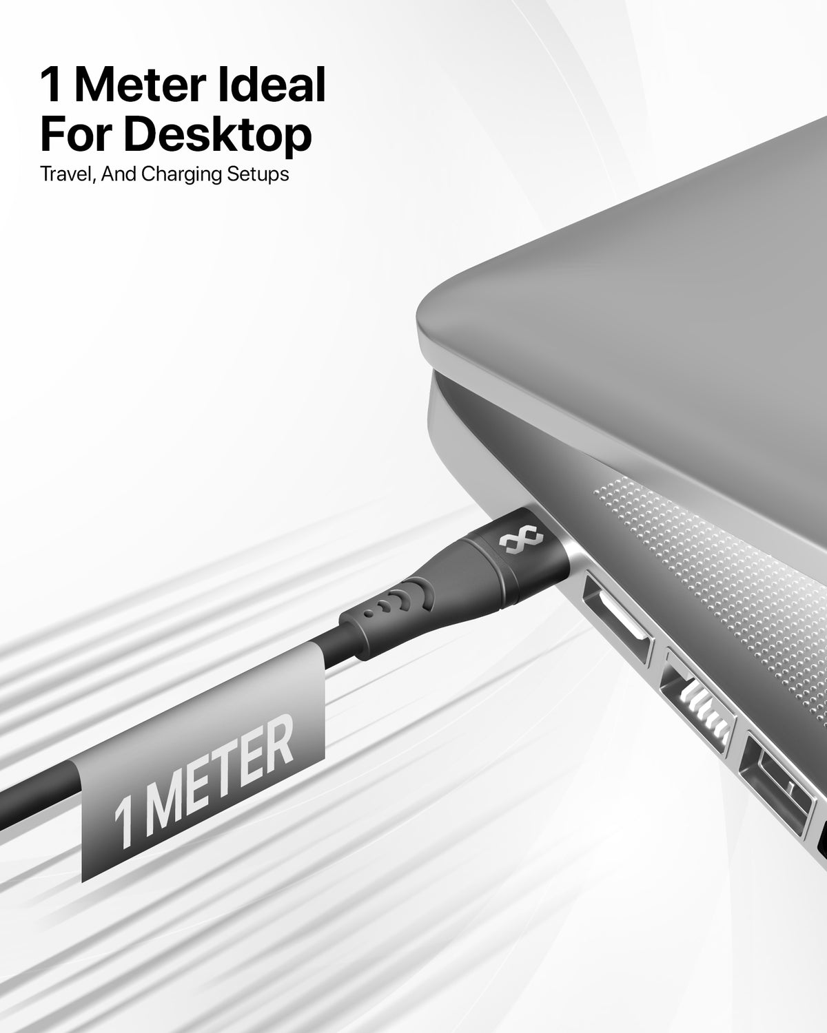 infyty FlLEXERA Silicone USB-C to Lightning Charging Cable 60W (1M) - Black