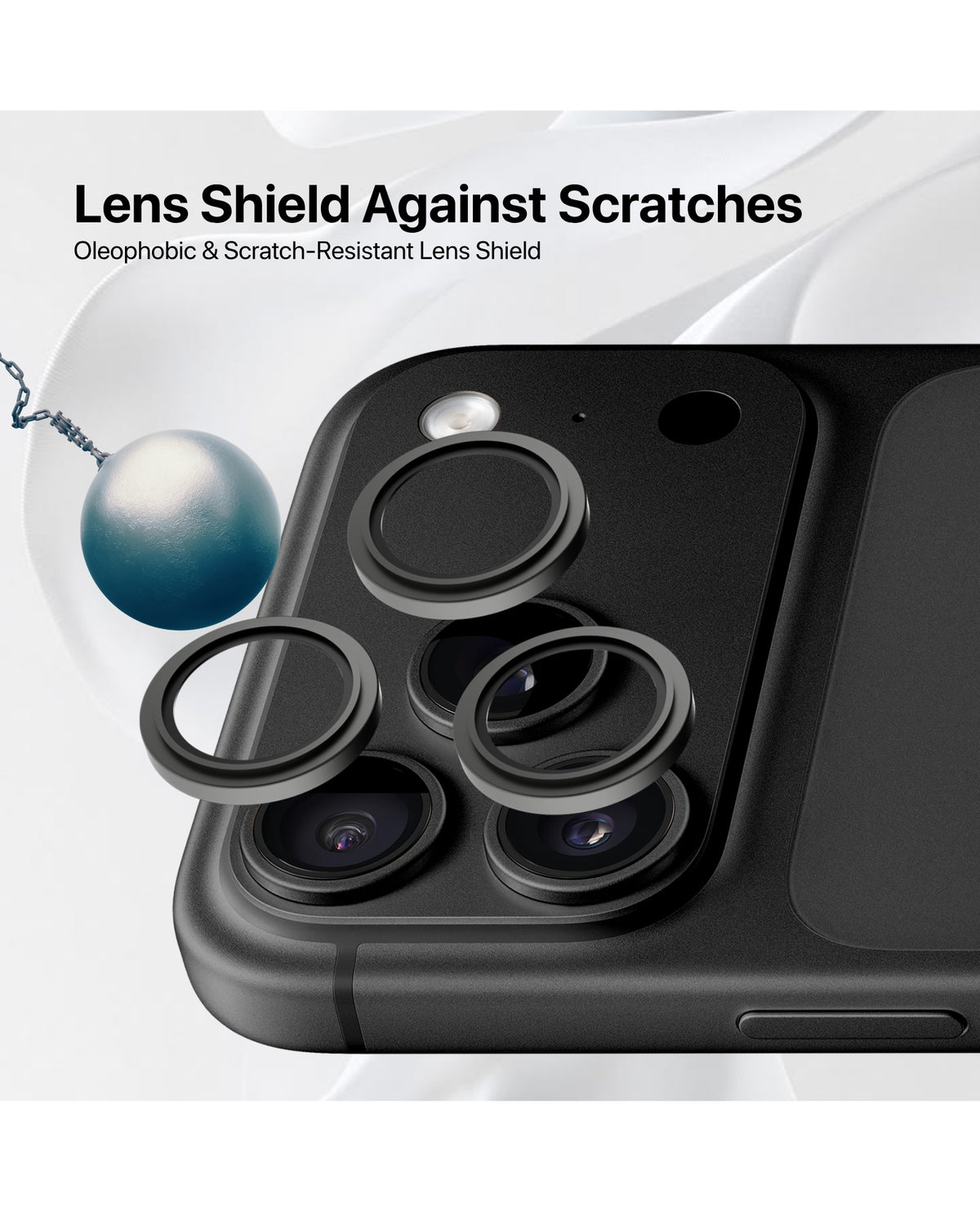 infyty GLINT Lens Protector for iPhone 18 Pro / 18 Pro Max - Black
