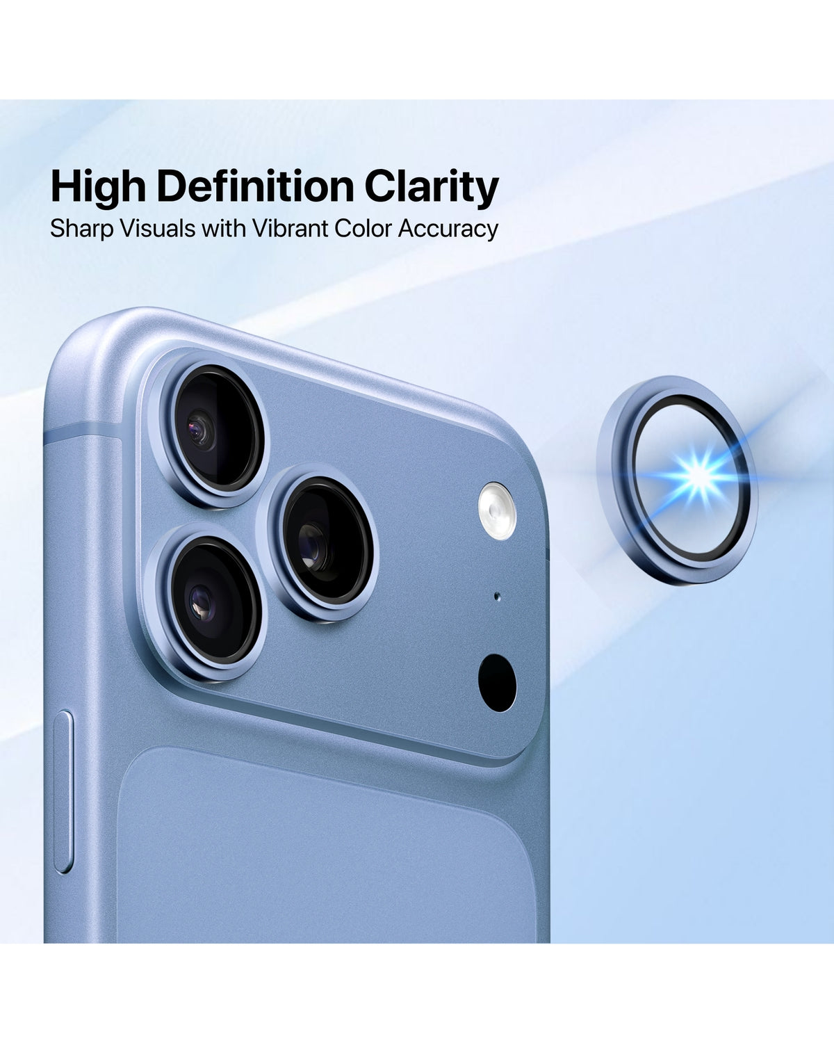 infyty GLINT Lens Protector for iPhone 18 Pro / 18 Pro Max - Light Blue