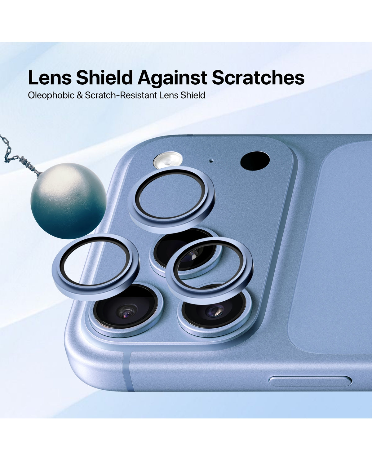 infyty GLINT Lens Protector for iPhone 18 Pro / 18 Pro Max - Light Blue