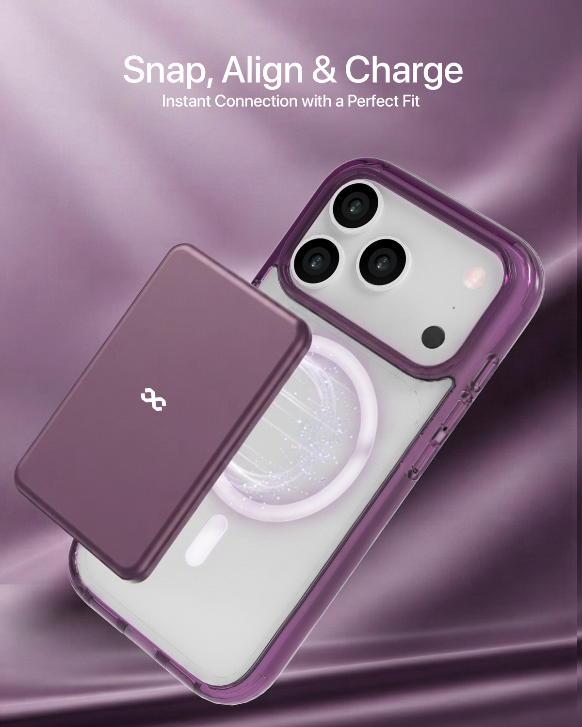 infyty GLOVIO Clear Case with Colored Edges for iPhone 18 Pro - Burgundy