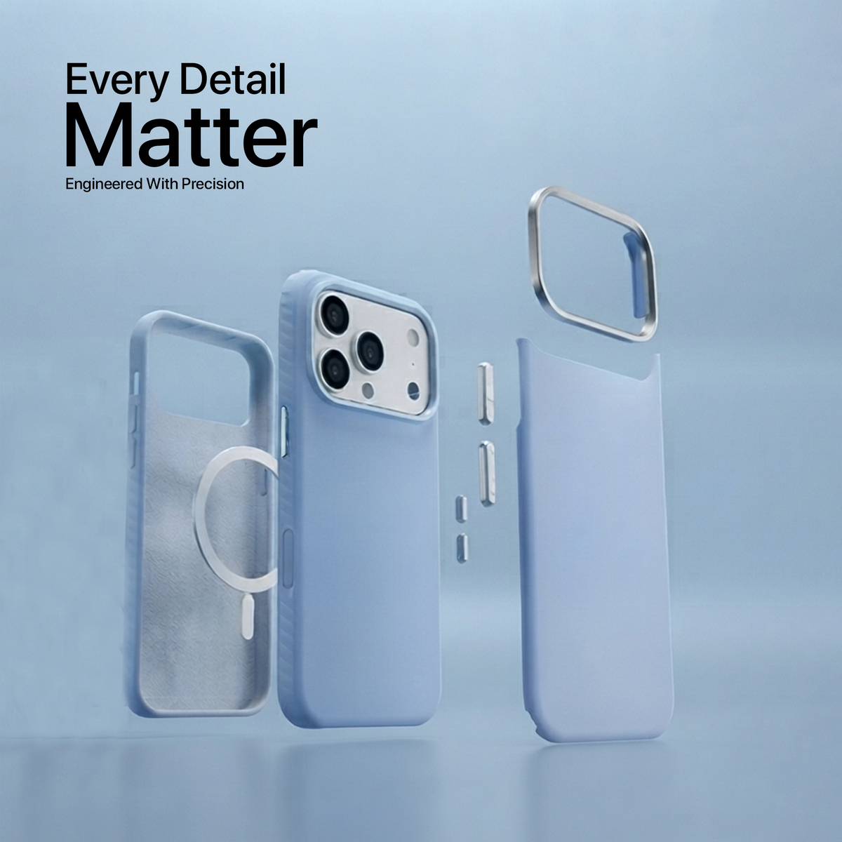 infyty LAVIO Premium Soft Silicone Case for iPhone 18 Pro - Light Blue