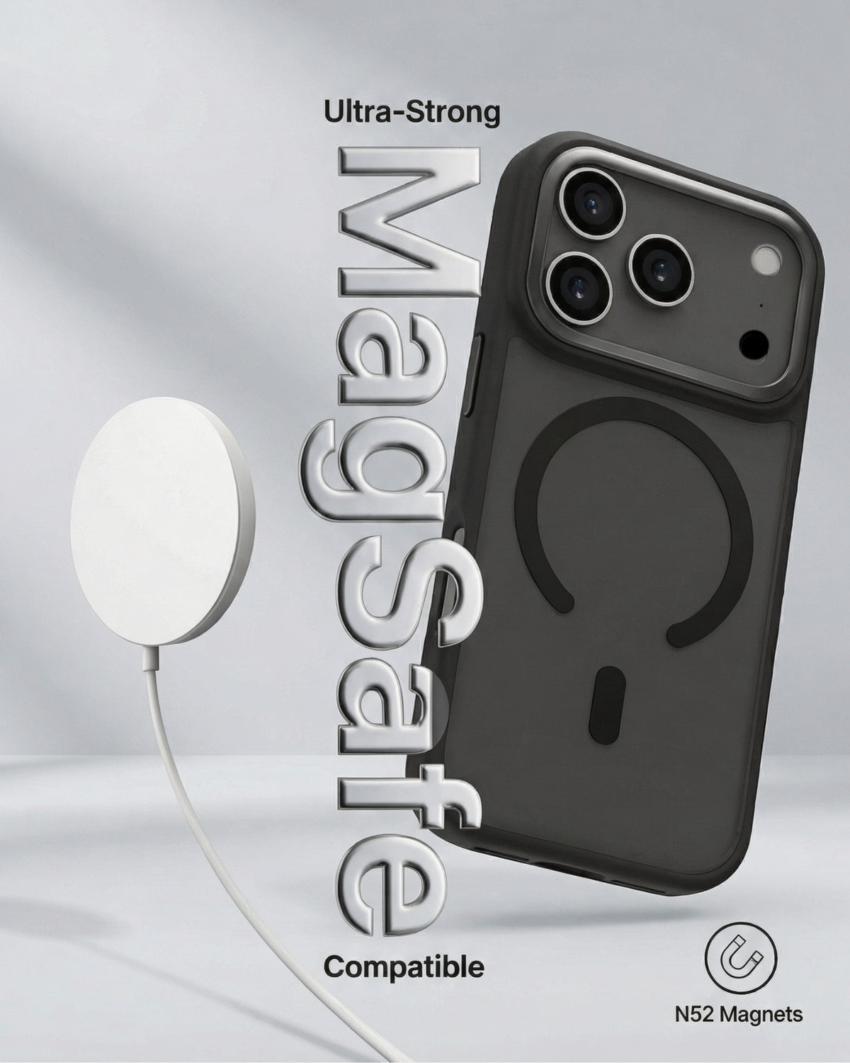 infyty MODO Frosted Soft Touch Case with Metallic Accents for iPhone 18 Pro Max - Black