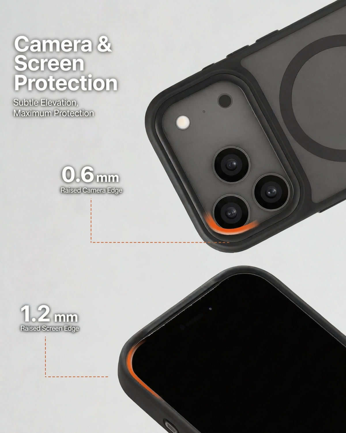 infyty MODO Frosted Soft Touch Case with Metallic Accents for iPhone 18 Pro Max - Black