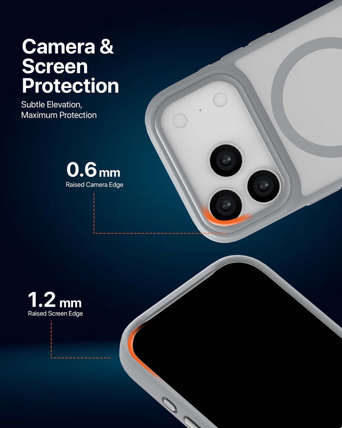 infyty MODO Frosted Soft Touch Case with Metallic Accents for iPhone 18 Pro Max - Grey