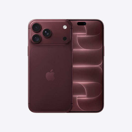 Front and back view display of the iPhone 18 Pro Max 1TB Burgundy available at Tradeline.