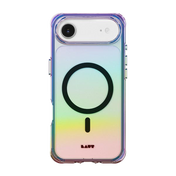 Rear view showcasing the dark reflective surface of the Laut AERO HOLO case for iPhone Air in Holo Midnight from Tradeline.