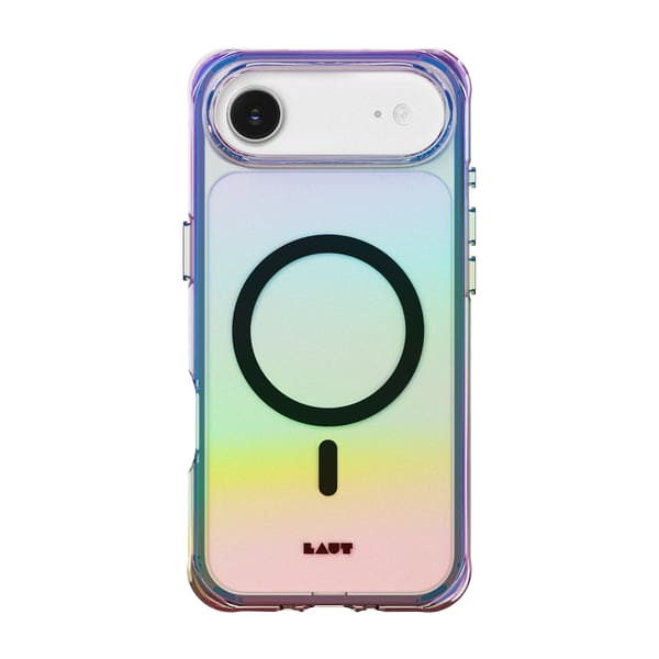 Rear view showcasing the dark reflective surface of the Laut AERO HOLO case for iPhone Air in Holo Midnight from Tradeline.