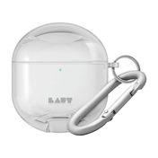 Closed view of the transparent LAUT AERO PROTECT clear case for AirPods 4 in Crystal at Tradeline.