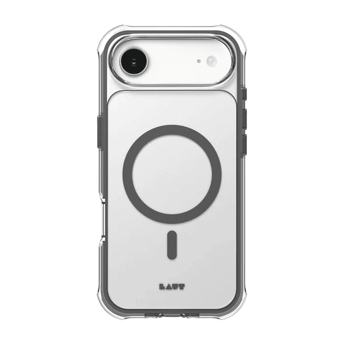Rear view of the protective Laut AERO PROTECT case for iPhone Air in Shadow Grey available at Tradeline.