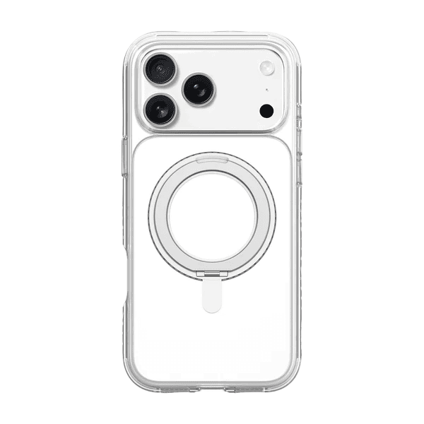 Rear view of the anti-yellowing transparent Laut CARBON MATTER case for iPhone 17 Pro in Crystal clear at Tradeline.