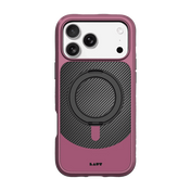 Rear view of the sleek Laut CARBON MATTER armor case for iPhone 17 Pro in Wine Red colorway available at Tradeline.