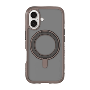 Rear view of the durable Laut CRYSTAL MATTER protective cover for iPhone 16 in Earth Brown available at Tradeline.