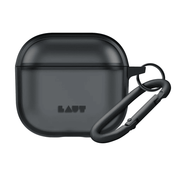 Front view of the sleek matte LAUT HUEX PROTECT everyday case for AirPods 4 in Black available at Tradeline Egypt.