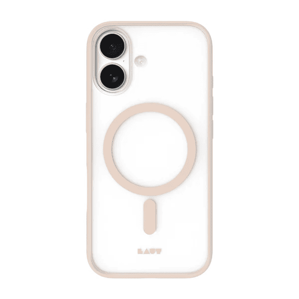 Front view of the premium Laut HUEX PROTECT case for iPhone 17 in elegant Beige Gold at Tradeline.