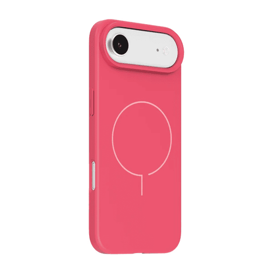 Side view highlighting the sleek, pocket-friendly design of the Laut HUEX SLIM case for iPhone Air Paradise Coral at Tradeline.