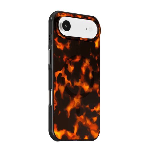 Side profile view showing the precise volume button cutouts of the Laut HUEX WAVE case for iPhone Air Coffee Brown from Tradeline Egypt.