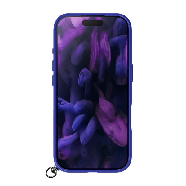 Front view displaying the precise bezel coverage of the Laut KEYKO POP case for iPhone 17 Pro Indigo Tide from Tradeline Egypt.