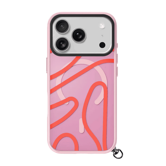 Rear view of the stylish Laut KEYKO POP case for iPhone 17 Pro Max in Rosy Wave colorway available at Tradeline.