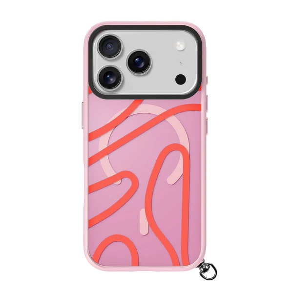 Rear view of the colorful Laut KEYKO POP case for iPhone 17 Pro in Rosy Wave available at Tradeline Egypt.