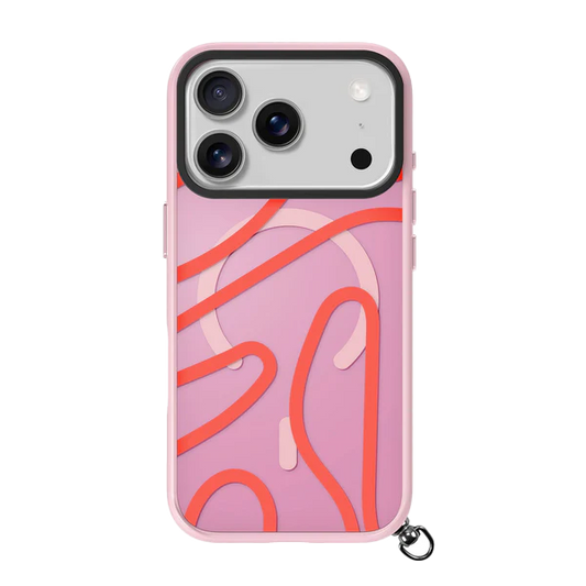 Rear view of the colorful Laut KEYKO POP case for iPhone 17 Pro in Rosy Wave available at Tradeline Egypt.