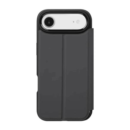 Rear view of the premium Laut MagFolio wallet case for iPhone Air in Black colorway available at Tradeline.