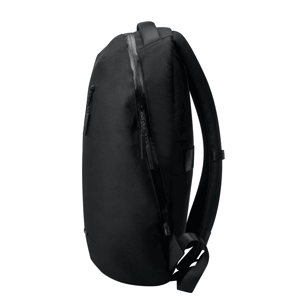 Side profile view highlighting the minimalist flush pockets on the LAUT URBAN CITY DAYPACK 12-liter daily backpack Black from Tradeline.