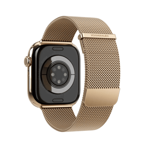 سوار فونماهلين ميلانيز لوب 2 لساعة أبل مقاس 40 / 41 / 42 ملم — ذهبي غروب الشمس (Vonmahlen Milanese Loop 2 for Apple Watch 40 | 41 | 42mm - Sunset Gold)