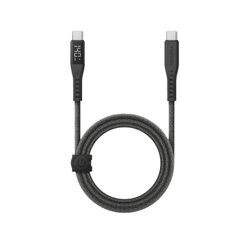 ENERGEA Flow 240W USB-C to USB-C Cable With Display 1.5M - BLACK