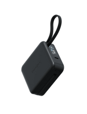 ENERGEA Magpac Mini Plus 10000mAh Magsafe Compatible Power Bank With Built-in C Cables & Display - Black