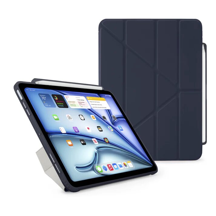 Pipetto iPad Air 11 (2024) / iPad Air 10.9 (2022/2020) Origami No3 Pencil Case - Dark Blue